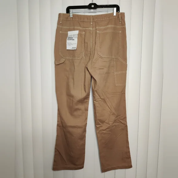 NWT S.O.N.G. tan high rise Carpenter pants size 15/32 - Picture 2 of 3